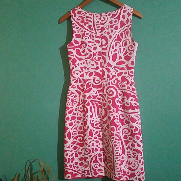 JUST TAYLOR PINK AND WHITE SLEEVELESS DRESS - Picture 2 of 6